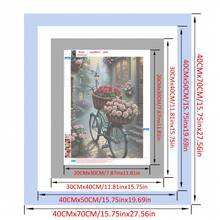 1pc 5D Diamond Painting Kit - "Flower-Laden Street: Gentle Poetic Lines Emerging From The Fireworks" - Large Size Full Diamond Art DIY Diamond Painting Set, Frameless Mosaic Full Round Acrylic Diamond Art DIY Diamond Painting Set, Ideal Home Decor Gift For Home And Office Desk - Multicolor - View 3