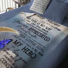 Give Me The Most Beautiful Gift For My Mom - A Blanket, With A Retro And Warm Style,Super Soft Flannel Printed  Blanket,As Birthday Gifts, Family, Wedding, Souvenir Blankets, Polyester Blankets Suitable For All Seasons, Washable, Machine Washable, Lightweight, Breathable, Comfortable, Warm, Unique, 280gsm For Him, Her Personalized Ideal Gifts For Her, Perfect Nap, Camping, Travel, Home, Daily Life, Office Decoration, Birthday, Anniversary, Valentine's Day, Thanksgiving, Christmas, Halloween, Mother's Day, Wedding, New Year Gifts ,Sofa,Bed,Car,Bedroom,Living Room,Office,  Outdoor Camping, Beach,Wall Decoration - 多色2 - 查看 4