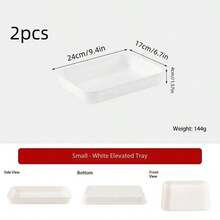 Bandeja de Servir de Plástico Resistente com Bordas, Não Quebra Facilmente, Prato para Exposição de Comida Marinada/Panela Quente, Uso Comercial, Adequado para Lanches, Frutas, Sobremesas - Ótimo para Cozinha, Festas e Organização de Armazenamento