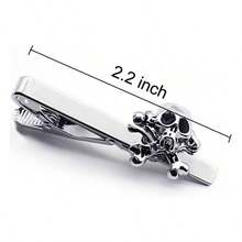 Cool Skull Cufflinks, Skull Tie Clip Set Men, Unique Black Skeleton Cuff Necktie Bar Clips, Novelty Punk Stickpins Cufflink Button Suit Accessories Halloween Theme Party, Gothic Bone Jewelry Cosplay Black Cufflinks, cufflinks Black Cufflinks, Metal, Sin gemas. - inicial - Ver 6