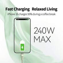 anker A82E2 Type-C Braided Charging Cable, Efficient Charging, High-Density Braided Protection, Wide Compatibility With Multiple Devices, Anti-Bending Braiding, Durable And Break-Resistant, Black - Black - View 3