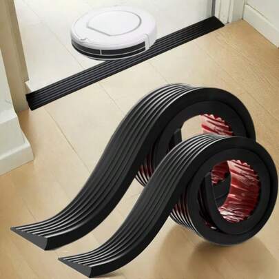 1pc Threshold Ramp - Adjustable Ramp With Adhesive Backing, Suitable For Indoor And Outdoor Use At Doorways, Curbs, Mobility Scooters, Vacuums, Bathrooms, Etc.