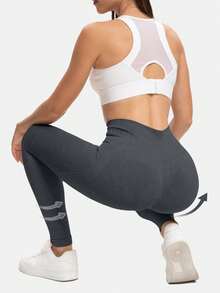 2条装高腰收腹弹力瑜伽裤，速干健身运动裤，女士运动服 - 彩色 - 查看 7