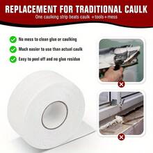 YITAPE 1/3/5 米浴室、厕所和厨房填缝密封胶带和条；自粘浴缸和墙壁密封胶带；填缝条；密封胶带；水槽、浴室、厕所、浴缸、地板和墙壁的边缘保护条。 - 白色 - 查看 6