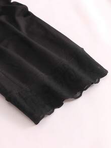 1pc Women Seamless Lace Shapewear Jumpsuit, Spaghetti Strap Design, Tummy Control, Bust Lift, Butt Lift - Black - View 6