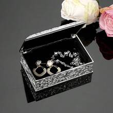 Hipiwe Rectangular Silver Jewelry Box Small Trinket Storage Box Deluxe Treasure Chest Case Earring Ring Necklace Organizer Decorative Keepsake Box Christmas Gift For Women,SmallSize,3.9inchx2.5inchx1.5inch - 3,9 inch x 2,5 inch x 1,5 inch - Xem 10