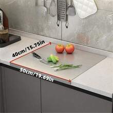 3件套双面砧板 - 保持原味，抗菌，防霉，大号切菜板，揉面板，加厚砧板，水果板，擀面杖板，不锈钢砧板，厨房用具，切菜板，独立日 - 銀色 - 查看 14