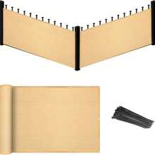 Opaque Privacy Fence, Waterproof Balcony Privacy Screen Cover - UV Protection, Suitable For Apartment Railings, Outdoor Patios, Platforms, Porches (Beige) - Beige - View 2