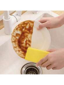 多功能清洁海绵，神奇除尘工具，可重复使用的聚苯乙烯家用除尘掸，适用于百叶窗、玻璃、踢脚线、通风口、镜子和窗轨 - 适用于客厅、浴室、厨房 - 粉色 - 查看 6