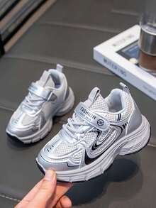 1 Pasang Sepatu Sneakers Kasual Anak-Anak dengan Sol Lembut, Anti Selip, Modis, Cocok untuk Musim Semi dan Gugur - Hitam - View 5