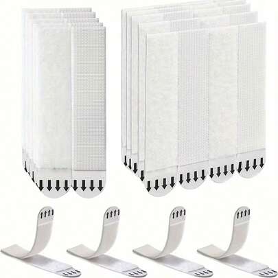 12/24 piezas Ganchos adhesivos doble cara removibles, sin necesidad de perforar para marcos y obras de arte, instalación adhesiva impermeable