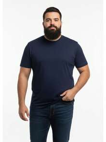 Set Of 4 Men's Plus Size T-Shirts, 100% Cotton, Basic Short Sleeve, Comfortable, Soft Touch, Breathable, Casual, Or A Single T-Shirt - 黑色/白色/海軍藍/綠色 - 查看 3