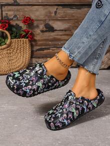 Fashionable Summer Women Hollow Sandals, Colorful Butterfly Pattern, With Comfortable Thick Soles - Lightweight, Chic All-Weather Wear Style, Easy Slip-On Garden Shoes With Soft Insoles And Adjustable Straps, Suitable For Daily, Work Or Leisure Activities. - 彩色 - 查看 2