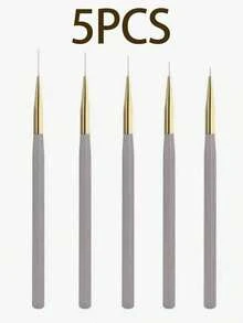 5/15/21件套专业美甲工具套装和眼线笔套装，精细画笔，适用于凝胶美甲，包括5支眼线笔（25mm、24mm、13mm、10mm、7mm）、9支美甲笔、1个树脂调色盘、5支混合色双头亚克力硅胶雕刻笔/点钻笔、1个美甲笔架、美甲工具套装、DIY化妆展示板，适用于家庭美甲沙龙。 - 彩色 - 查看 11