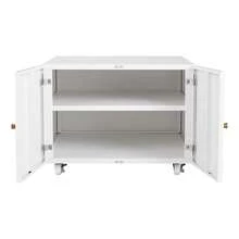 Techigher Printer Stand, Metal Printer Cabinet With Storage, Mobile Printer Table With 2 Door & Wheels, Adjustable File Cabinet For Home Office - White Small - View 6