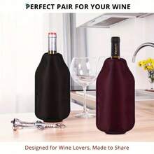 1 Stück Weinflaschen-Isolierhülle - Einstellbare Kühltasche passend für Standardflaschen, strapazierfähiges Nylonmaterial mit Farbverlauf-Muster an Oberteil und Kragen, wiederverwendbare Thermotasche zum Kühlen oder Warmhalten von Wein, geeignet für Partys, Picknicks, Outdoor - Verschiedenfarbig - Übersicht 2