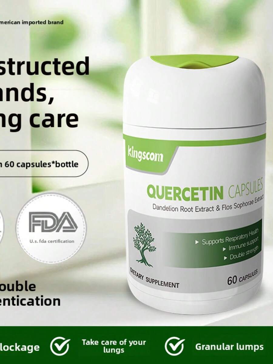 Kingscom American Imported Quercetin Capsules (FDA Certified) - Lung Care & Gland Unblocking Dietary Supplement (60 Capsules) - 其他 - 查看 1