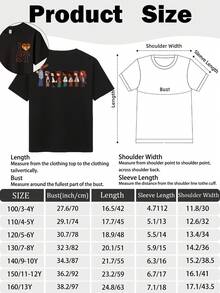 Boys Stranger Style Up Side Down Things Shirt, Graphic Print Top With I LOVE ST Text, Machine Washable Halloween Outfit ,Short Sleeve Casual Sports Tee For Teens,Mike,Lucas,Eleven,Dustin,Demodogs,Hawkins Fans Gift - B2 - 查看 3