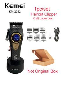 Kemei Professional Hair Clipper KM-2242 USB Rechargeable High Power Hair Clipper KM-999 Electric Hair Clipper 0mm Precision Trimmer Hair Clipper + Trimmer Set Men's New Year Hair Clipper - Black - View 15