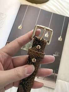 1pc Leopard Print Belt, Women's New Casual Versatile Fashion Personalized Student Skirt/Pants Decorative Belt, Y2K Style