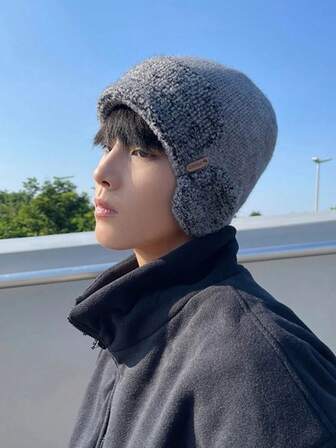 1pc's New Autumn And Winter Cycling Caps, Men's Outdoor Skiing Ear-Protecting Woolen Caps, Women's Thickened Warm Knitted Lei Feng Hats, And Cold Caps