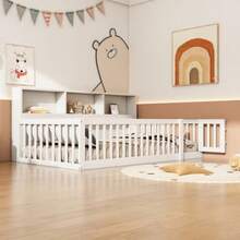 Daybed, 90*200cm Daybed, Sofa Bed, Bedside With Storage Compartment, Bed With Slatted Base (Without Mattress), Railing, Pine Wood, White - White - View 5