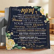 Give Me The Most Beautiful Gift For My Mom - A Blanket, With A Retro And Warm Style,Super Soft Flannel Printed  Blanket,As Birthday Gifts, Family, Wedding, Souvenir Blankets, Polyester Blankets Suitable For All Seasons, Washable, Machine Washable, Lightweight, Breathable, Comfortable, Warm, Unique, 280gsm For Him, Her Personalized Ideal Gifts For Her, Perfect Nap, Camping, Travel, Home, Daily Life, Office Decoration, Birthday, Anniversary, Valentine's Day, Thanksgiving, Christmas, Halloween, Mother's Day, Wedding, New Year Gifts ,Sofa,Bed,Car,Bedroom,Living Room,Office,  Outdoor Camping, Beach,Wall Decoration - 多色12 - 查看 2