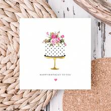 送给她的生日贺卡，女性生日贺卡，朋友、姐妹、阿姨、侄女的生日贺卡，蛋糕贺卡 - 彩色 - 查看 5