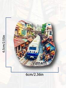 1pc Thailand & Vietnam 3D Fridge Magnet, Travel Souvenir Home Decor Refrigerator Magnet - Multicolor - View 4