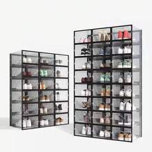 12/6pcs Clear Shoe Boxes Stackable Shoe Storage Organizer For Closet Sturdy Shoe Box Storage Containers With Clear Door Plastic Shoes Case Thickened Drawer Case Plastic Shoe Boxes Stackable Box Shoe Srganizer Containers For Sneakers Stacked Into A Shoe Rack Shoe Cabinets - Multicolor - View 9
