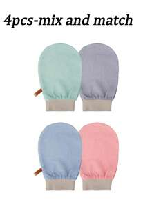 4pcs/1pc Bath Exfoliating Gloves, Strong Scrubbing Washcloth For Men And Women, Skin-Friendly Body Exfoliator - Multicolor - View 10