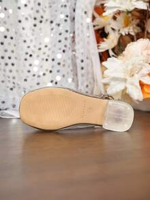 女童银色高跟凉鞋，儿童公主鞋，青少年高跟鞋 - 銀色 - 查看 8