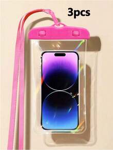 5/3/1件装防水手机壳，休闲防水手机袋，PVC材质，适合度假、海滩、运动，也可作为学习用品或学生用品使用。 - 彩色 - 查看 16