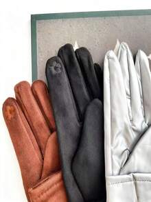 1 Pair Elegant Women's Long Suede Arm Warmers, Suitable For Parties, Outings, Girls' Birthdays, And Can Be Used As Gloves, Autumn/Winter - A - View 8