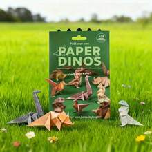 DIY恐龙折纸入门套装 | 创意纸艺套装，适用于家居/办公室装饰、节日礼物（圣诞节）和手工派对，包含所有材料