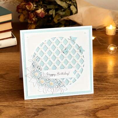 1pc Floral & Lace Pattern Metal Cutting Die, Suitable For DIY Scrapbooking, Card Making, Paper Crafts