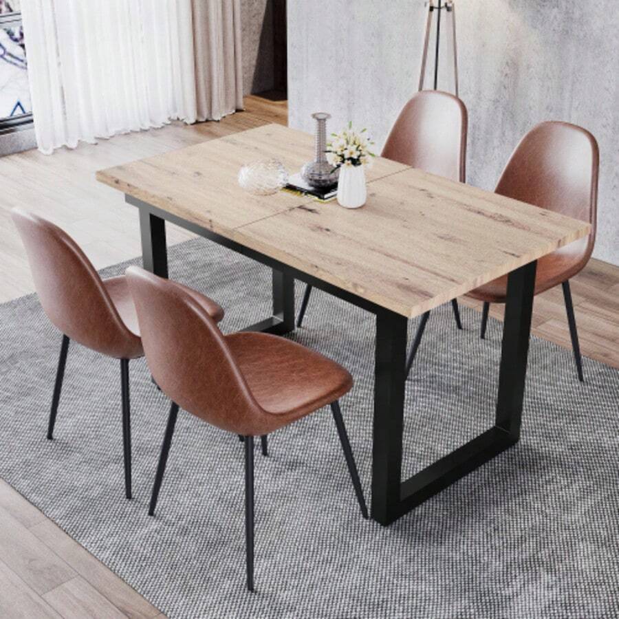 Dining Table & Chair Sets - Black+Natural - View 1