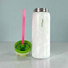 OWALAFreeSip   24oz/32OZ Insulated Stainless Steel Water Bottle Double-Layer Kettle With Straw Vacuum Flasks For Sports Travel - Luminous Ghost-32oz - 查看 3