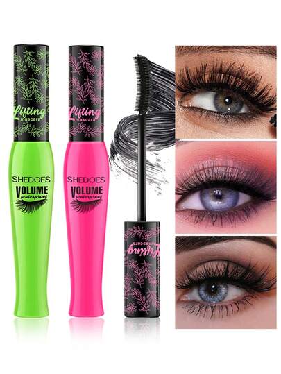 4D 浓密卷翘黑色睫毛膏 | 防水防晕染，打造浓密、纤长、卷翘的睫毛 | 无瑕提拉，打造浓郁眼妆 | 粉绿色花卉瓶身设计