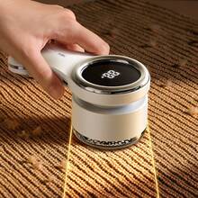 USB Powered Adjustable Electric Lint Remover - Powerful Motor, USB-C Fast Charging, Portable Fabric Shaver For Sweaters, Clothes, Furniture, Carpets, Bedding - Includes Cleaning Brush, Essential For Home & Travel Laundry - White & Rose Gold Decorative Design, Compact & Efficient, Stylish Storage Solution.