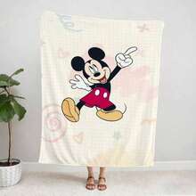 1pc Light-Colored Mickey Mouse Themed Blanket,Cartoon Character Print Blanket,Cute Cartoon Blanket,Cartoon Blanket Fluffy,Camping Blanket,Christmas Present Modern Fashion Gift Suitable For Home Bedroom Bed Sofa Office Lunch Break Cover Picnic Blanket - Nhiều màu - Xem 2