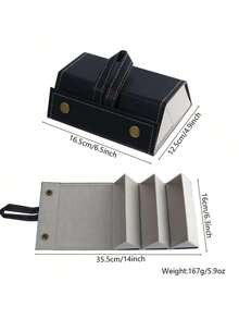 Foldable Portable Glasses Storage Box With 3/4/5/6 Slots – Stylish Hexagonal Design, Travel-Friendly Eyewear Organizer In Black & Brown, Durable Plastic Material For Fashion Glasses And Eyeglasses, Eyeglass Case, Other (Accessory Organizers) - Multicolor - View 3