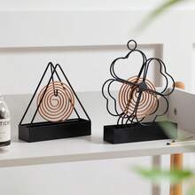 1个大型三角形金属蚊香架，创意香炉带烟灰缸，室内/户外露营蚊香架，全金属三角形悬挂式蚊香盘，烟灰收集收纳架，垂直蚊香支撑底座 - 彩色 - 查看 9