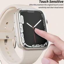 2pcs/Pack Transparent Tpu Full Coverage Watch Case & Screen Protector Compatible With Apple Watch Series Ultra/SE/8/7/6/5/4/3/2/1/11/10 (38mm/40mm/41mm/42mm/44mm/45mm/46mm/49mm) - Transparent + Transparent - View 3