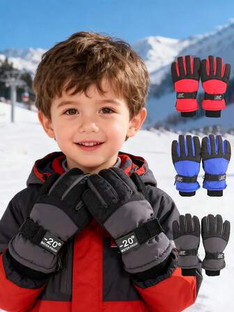 1 Paar Kinder Winter Warme Handschuhe - Geeignet für -20°C Kälte, dick isolierte Handschuhe für Outdoor Radfahren und Skifahren (Jungen Mädchen Teenager Größen)