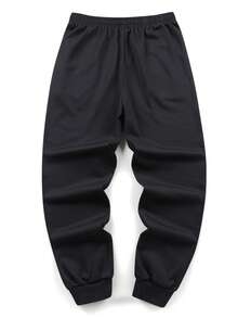 男士印花运动休闲裤，采用弹性腰带设计，适合户外休闲穿着，腰部配有抽绳，裤脚收窄。这款裤子是热爱户外活动和运动的男士或男孩的理想之选。