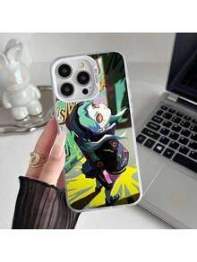 Funda de teléfono Epc E-Edgerunners Cartoon C-Cyberpunk, funda IMD compatible con 16 15 14 13 12 11 Pro Max Plus, color plata, funda compatible con funda  17 pro max, funda  17 pro, funda  17, funda  16, funda  16 pro max, funda  15 - Z2 - Ver 9