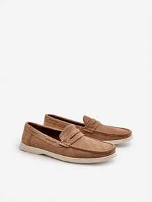 Men's Rivanell Synthetic Suede Loafers Comfortable For Everyday And Elegant Styles With A Soft Insole Beige - Beige - View 3