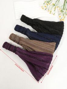 1件手工钩编发带，镂空编织发饰，波西米亚风甜美日常及假日造型夏季沙滩发带 - 彩色 - 查看 8