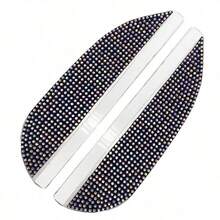 2 piezas Viseras de lluvia para espejos retrovisores con incrustaciones de rhinestone | Protector de lluvia universal ensanchado y ampliado, accesorio decorativo de lujo para automóviles.